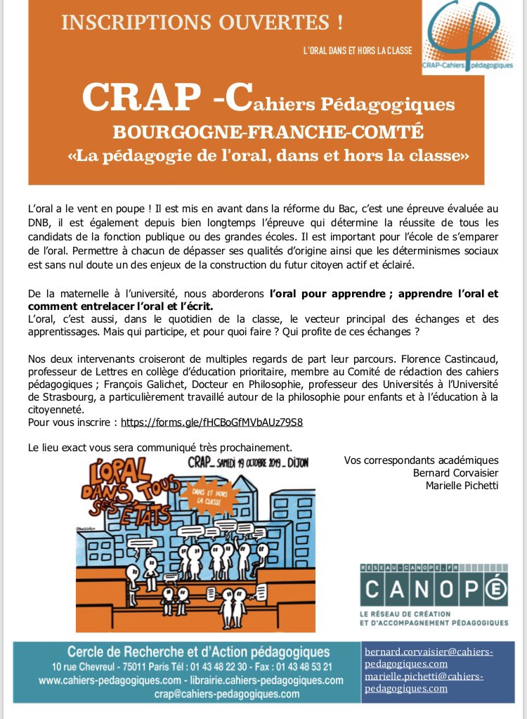 A noter! Le 19/10 rdv au Lycée Hippolyte Fontaine à Dijon. @Canope_70 <a href="/AnneCeCallejon/">Anne-Cécile Calléjon</a> <a href="/YannPoirson/">Yann POIRSON 👾</a> <a href="/corvaisier/">corvaisier Mattheo</a> @pichettimariel