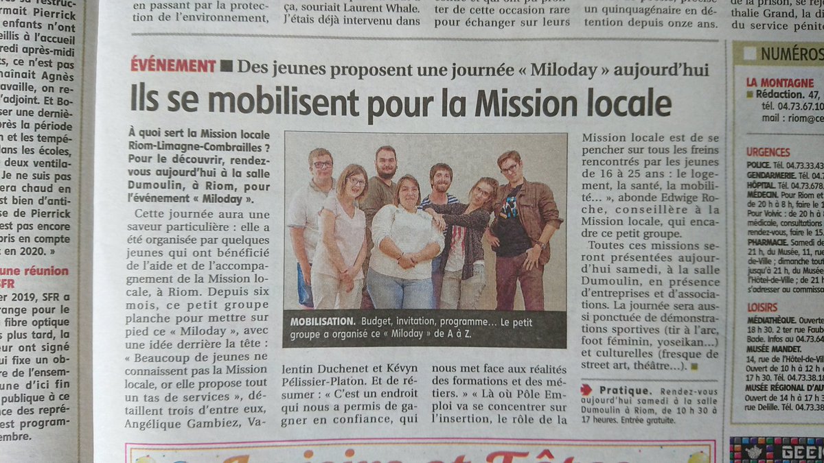 MisLoc_Riom's tweet photo. Ça y est c'est parti, on vous attend #MiloDay @MisLoc_Riom
10h30-18h00 sale Dumoulin #Riom https://t.co/62lsQL2ITm