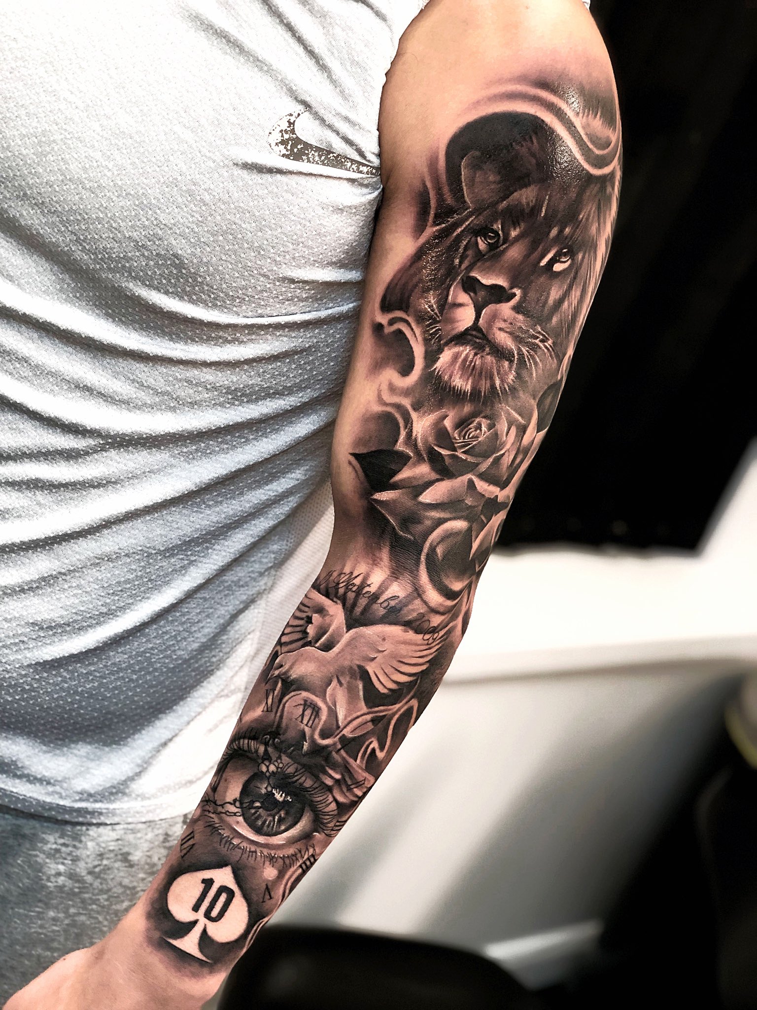 Jungle Themed Sleeve Tattoo  Tattoo Ideas and Designs  Tattoosai