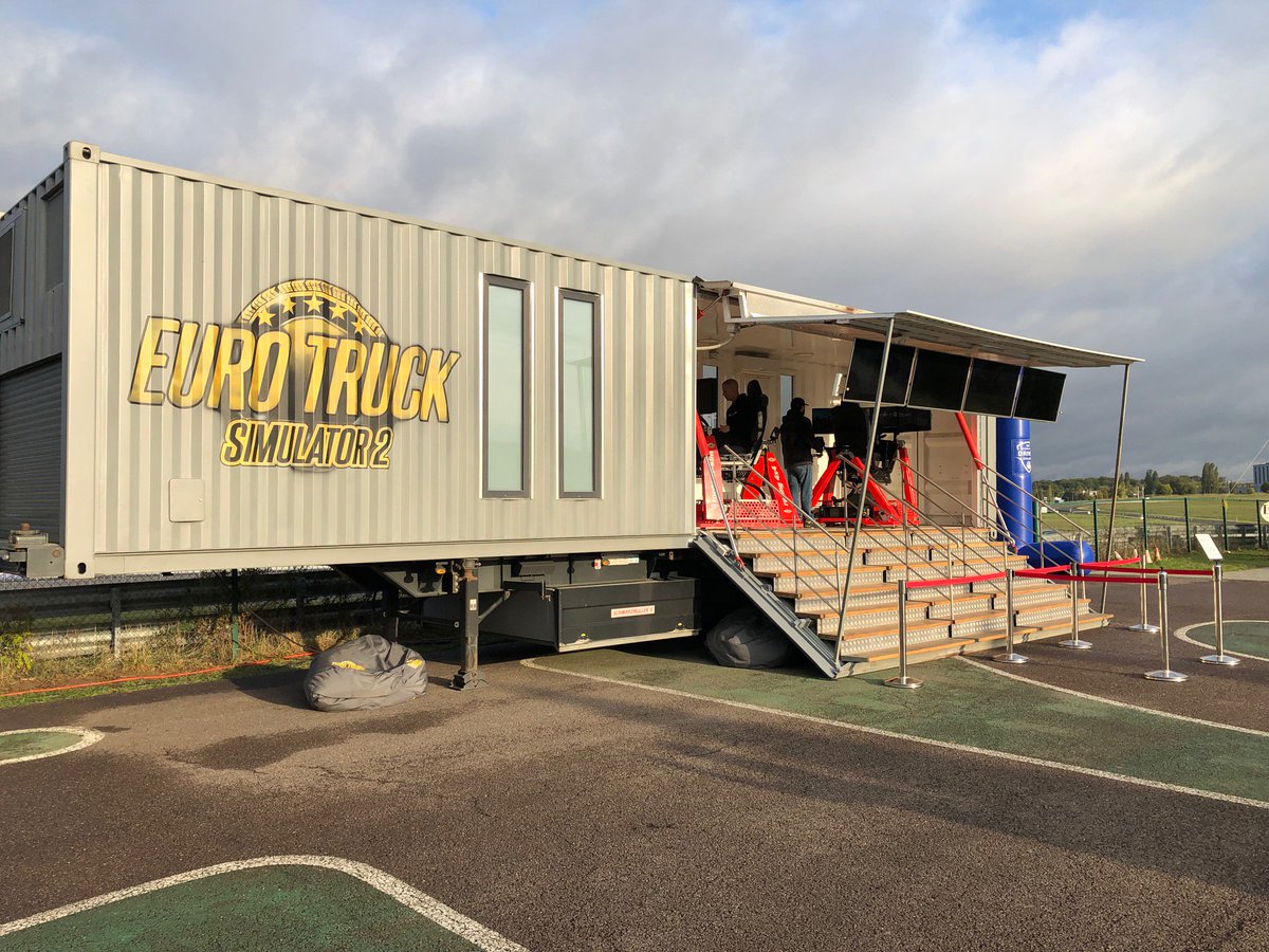SCSsoftware's tweet photo. And our #SCSSimTrailer is back on the road too! ๐
We're participating in the @DAFTrucksNV Driver Competition event at @goodyear's race track in Luxembourg! ๐
We wish a good luck to all the competitors!๐ค https://t.co/bPKFRzBvvD