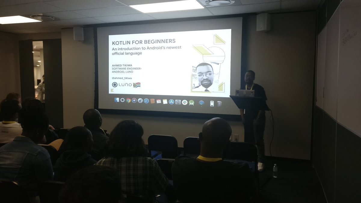 GDGCapeTown's tweet image. Kotlin for beginners by @ahmed_tikiwa  from @lunomoney #kotlinEverywhereSA @GDGJohannesburg