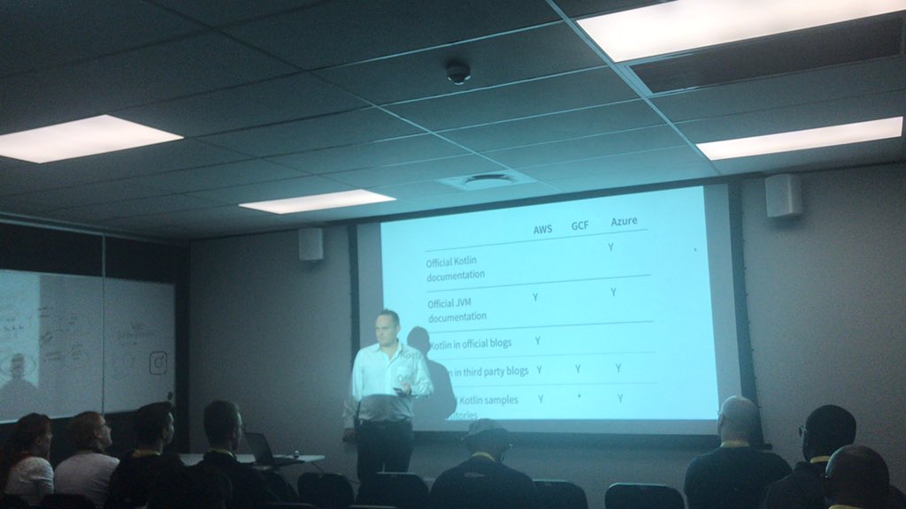 GDGJohannesburg's tweet image. First up in the Everywhere track, we have @chazaqdev. Talking “Kloudy with a chance of Kotlin”
#KotlinEverywhereSA