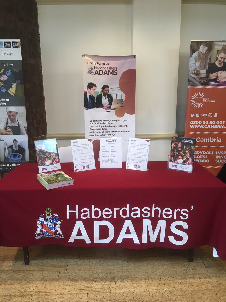 HabsAdamsGS's tweet photo. All set up at Wynnstay Hotel in #Oswestry for @ShrewsColGroup #Year11 Progression Event. Come and talk to us about #sixthform, #sixthformboarding #alevels https://t.co/oofm74OHJG