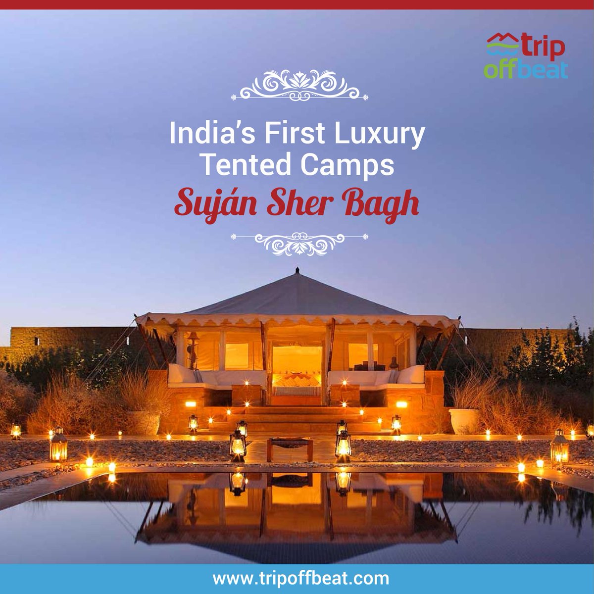 TripOffBeat's tweet photo. Settled on the border of #Ranthambore National Park is Suján Sher Bagh, India’s first ever luxury tent resort. The entire resort is focused on eco-friendly &amp; sustainable practices. Book your weekend trip with us at https://t.co/8SjwKvNNOZ
and make your vacation memorable. https://t.co/CInqvk3Hd4