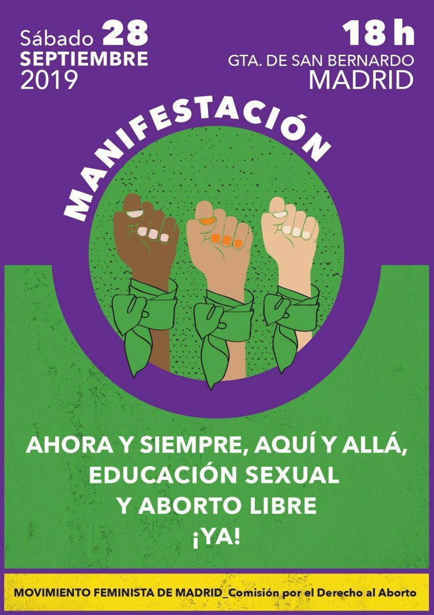 laEkka's tweet photo. Desde @laEkka también os animamos a sumaros este sábado 28 de septiembre a la Manifestación para defender el derecho al aborto. A las 18:00 salimos desde San Bernardo:

Ahora y siempre,
aquí y allá:
educación sexual
y aborto libre, ¡YA! https://t.co/5ssfwVy87W