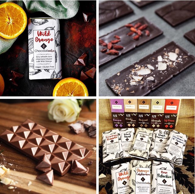 Is it too early for chocolate? Nah 😜 Oh my <a href="/chocolateeha/">Chocolateeha</a> your ‘Wild Orange’ flavour #glutenfreevegan chocolate made with <a href="/doterra/">dōTERRA Essential Oils USA</a> essential oils sounds amazing!!😍 We can’t wait to try it at the BRISTOL #FreeFromFestival on the 23rd Nov! 😋 Join us 👉🏼tinyurl.com/yyzgcj5u 🎊