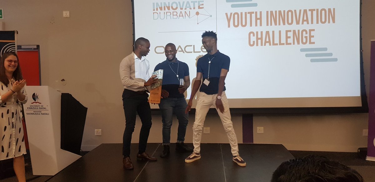 Go_Durban's tweet photo. Congratulations to these guys! They won the floating trophy for their promising ideas! #YIC2019 https://t.co/4PkkJOfL39