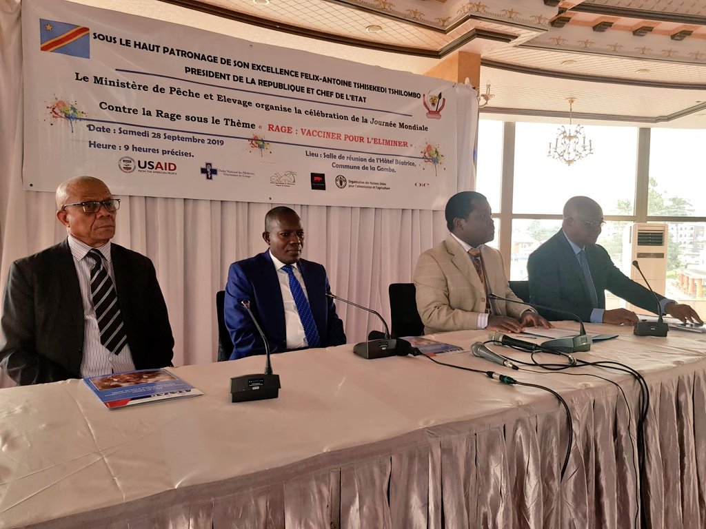 FAOAfriqueCent's tweet photo. #Happeningnow | Avec l'appui de la @FAO la #RDC 🇨🇩 s'engage à éliminer la #rage d'ici 2030 à travers la vaccination des chiens.
Cérémonie officielle de lancement de la journée mondiale contre la rage.

#WorldRabiesDay2019
#Zeroby30
@FAOAfrica 
@FAOAnimalHealth https://t.co/esxIOEgBh8
