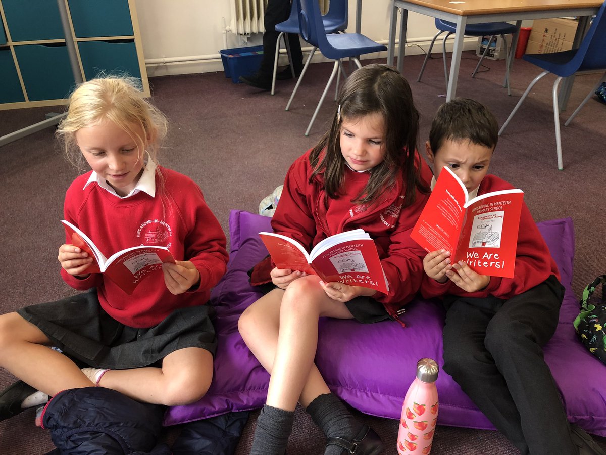 Kininmps's tweet photo. Enjoying reading a very special book....a book that we wrote! Our โwe are writersโ books have arrived! We are now published authors! A huge thank you to our editor in chief @hayleycleland! @FMReadChallenge @scottishbktrust #KIMreading #welovetoread https://t.co/jz20v6U4ok