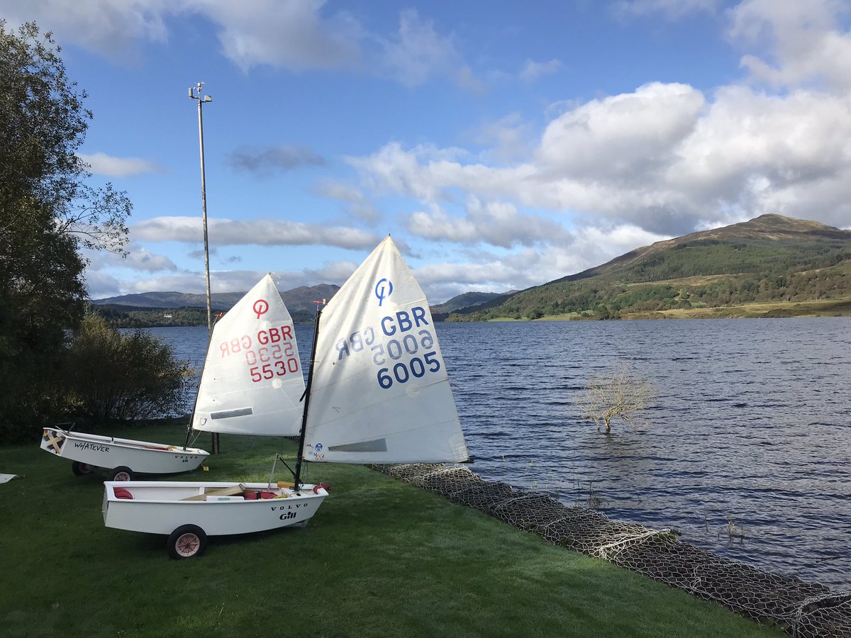 RYAScotland's tweet photo. Kicking off the Optimist and 29er Academy programmes in beautiful conditions at Loch Venachar SC. #RYASPerformance https://t.co/Pa7AMyrF7v