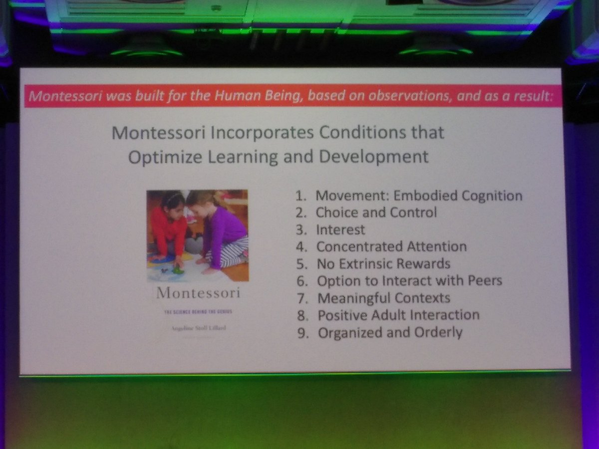 Some really interesting points made by Angeline Lillard at the #montessoriconference2019 and some parallels with our own work <a href="/PEDALCam/">PEDAL Cam</a> #choiceandchallenge