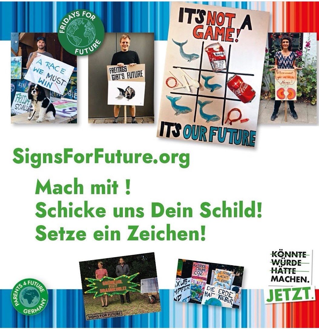 SignsForFuture's tweet photo. So viele wunderbare Menschen unterstützen und setzen ein Zeichen! 1000 Dank an alle!

Du auch? Mach mit und schicke uns Dein Bild:
https://t.co/f1TyplFsqR https://t.co/6XtPEce1R1