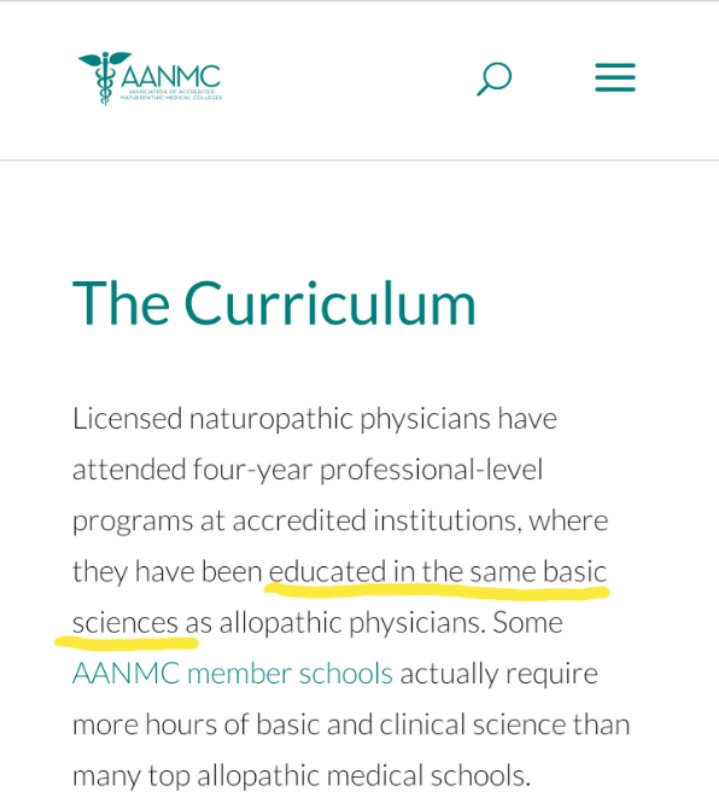 20) A lot of the misleading language I'm breaking down comes from a few specific sources, namely representative orgs such as  @AANMC. NDs setting up practices use this language for their websites and advertisements.