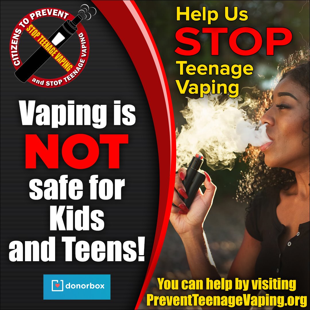 One vaping pod contains 20 #cigarettes worth of #nicotine. Roughly equal to the amount of nicotine in a pack of cigarettes, or about 200 puffs.

Help Us STOP Teenage Vaping! 
donorbox.org/prevent-teenag…

#vaping #vapingban #vapeban #kids