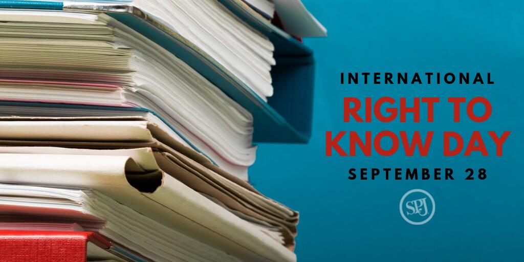 spj_tweets's tweet photo. Happy International Right to Know Day! This day promotes individuals’ rights of access to information and an open, transparent government. Exercise your right to know by exploring SPJ's freedom of information resources shared in this thread! #IRTKD https://t.co/5WFqarlVhO