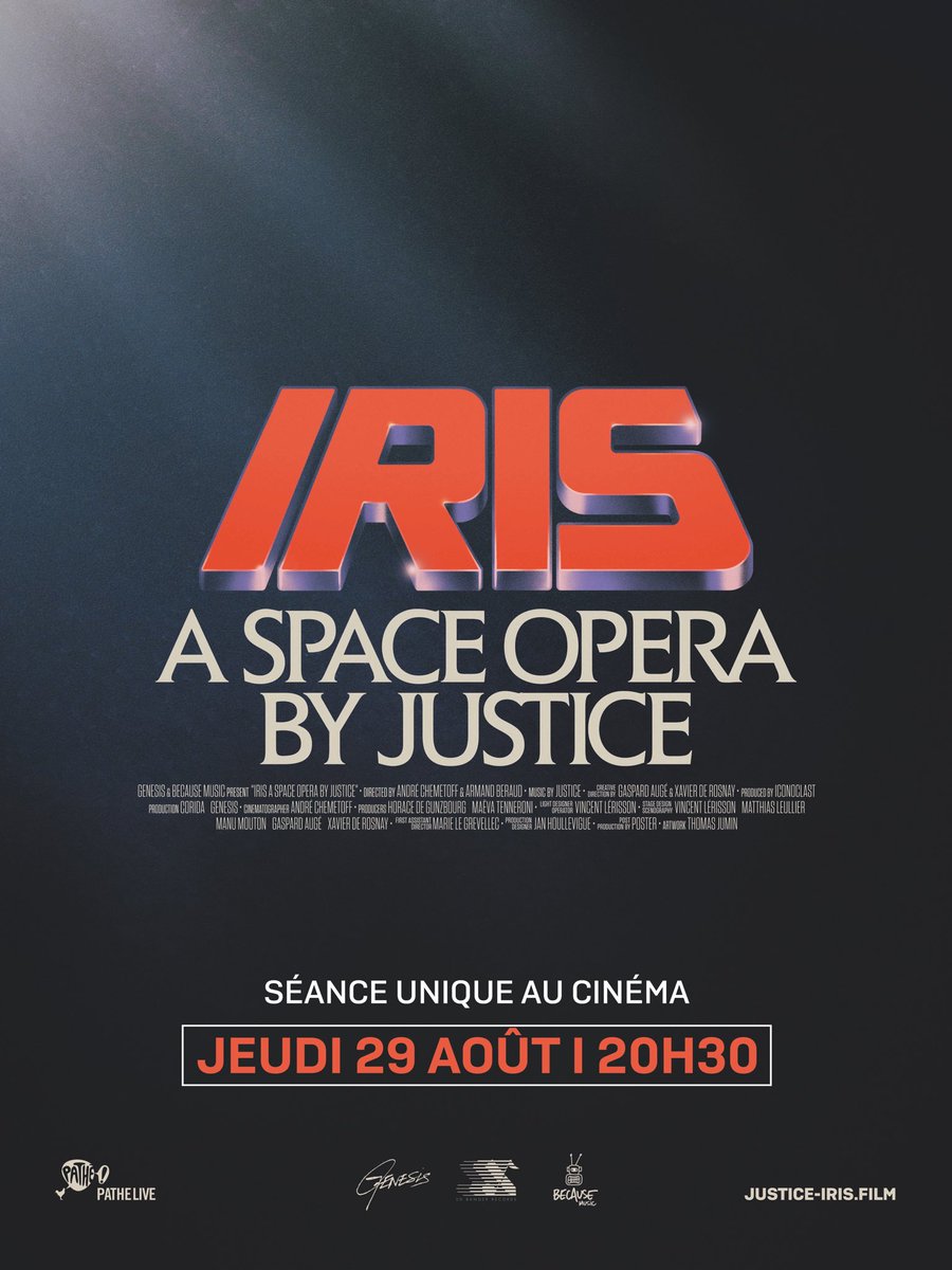 Justice_Fandom's tweet photo. #Justice #Edm
Poster francés de #IrisASpaceOpera de @JusticePourTous https://t.co/KP5QzM9P8M