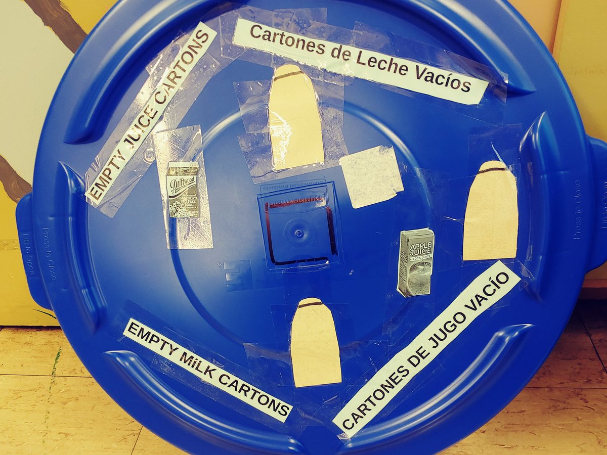 WillardIBGreen's tweet photo. New lid for our sorting station...We recycle empty milk cartons. https://t.co/P3I6DuDNRg