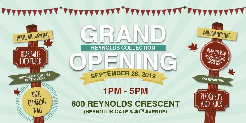 Don’t let a little snow on the crowd keep you indoors. Grand opening today of the Reynolds Collection. Great day to see all of the new features of these beautiful show homes! We will be there for a snack compliments of WESTMARK after your done being wowed!!