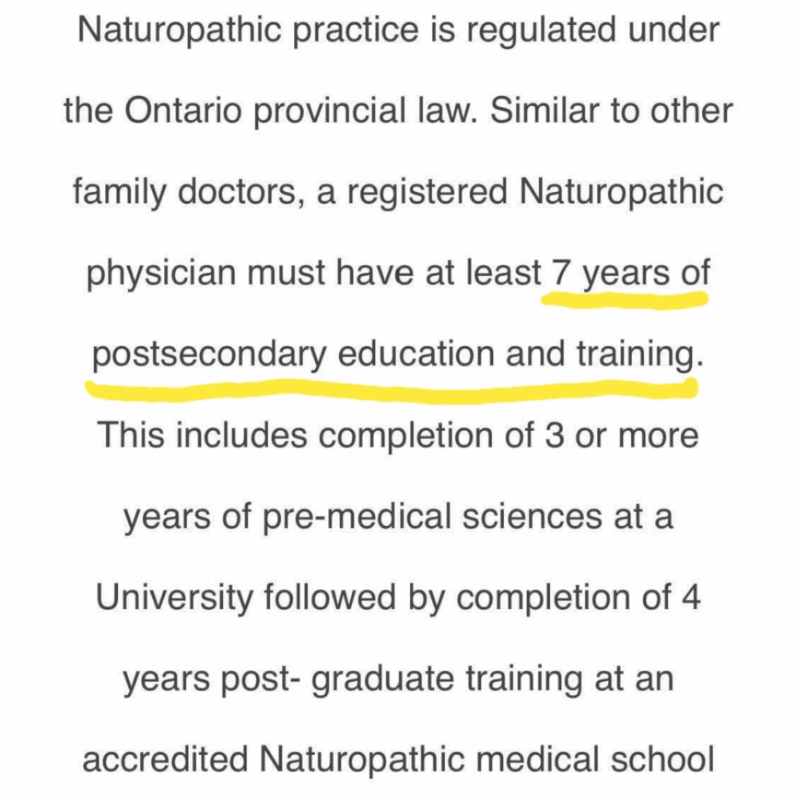1) Universally, when describing their education, NDs include undergrad. It's a trick to artificially inflate the number of yrs of training, but your bachelor's degree is not part of your training as a health care provider. This is sneaky and deceptive.