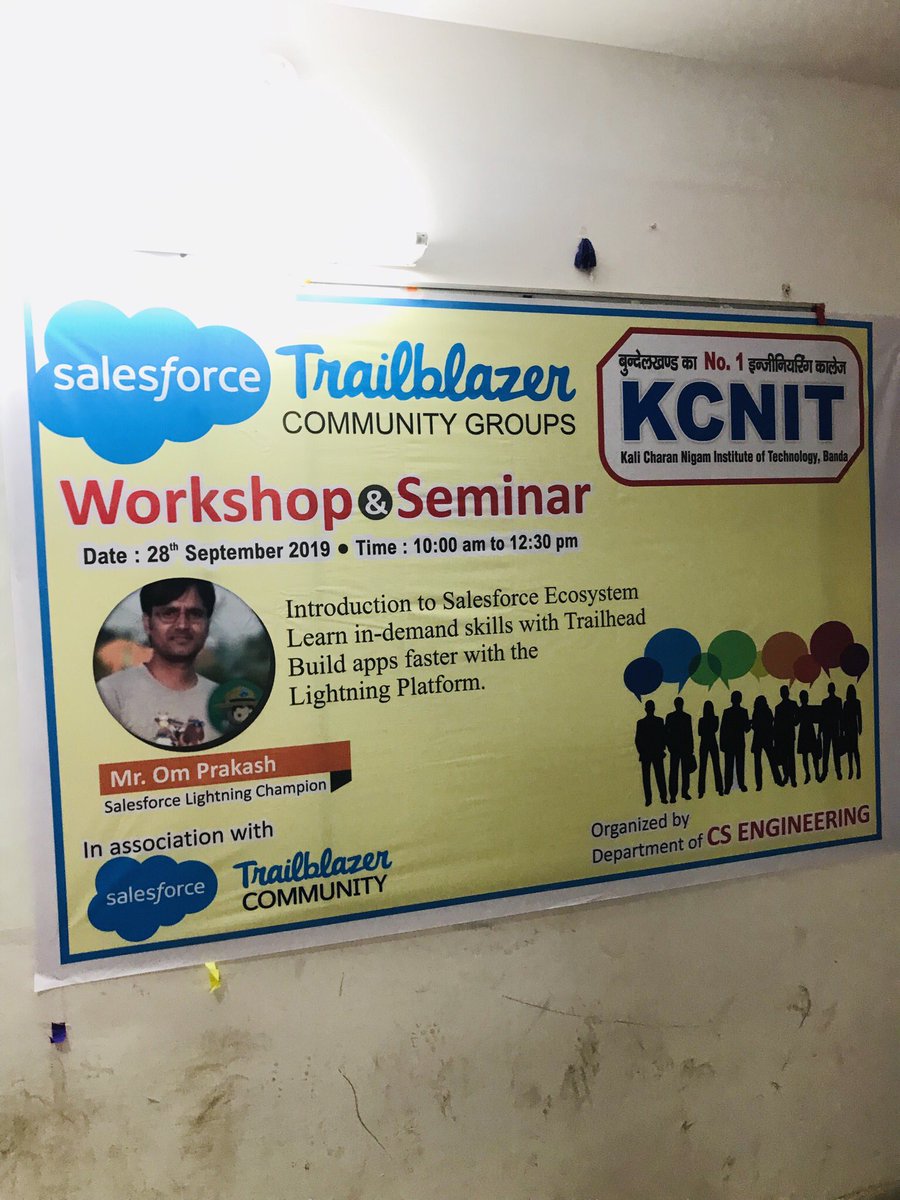 omprakash_it's tweet photo. Another Saturday another college in a new city.
Given the #Salesforce Session+ #Workshop with @TrailHead at #KCNIT Banda.
Many new learners with #Trailhead, 1 new #StudentGroup sigunup.
Glad to be part of #TrailblazerCommunity.
Proud to say, weekends are totally worth full #BAM https://t.co/PMPhqLXJhJ
