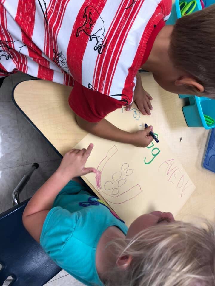 finsupavidstem's tweet photo. Kindergarten at Sugarloaf School...never to early to introduce #AVID strategies. Collaborative conversations for phonics. #thisisavid #msosborn #growthmindset @AVID4College @finsupavidstem https://t.co/pt1FN2Rc0F