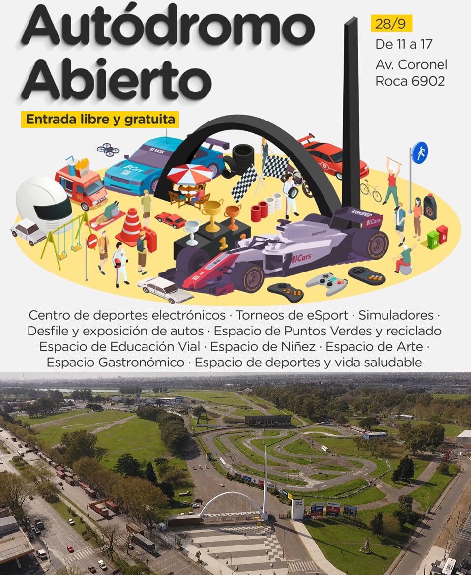 Pablo_La_Spina's tweet photo. Autódromo Abierto. Para los amantes de automovilismo. Sábado 28 de septiembre de 11 a 17 hs. 🏎🏎
Es una jornada con propuestas gratuitas para que toda la familia disfrute el deporte motor con diferentes actividades. Entrada libre y gratuita https://t.co/BWlJVSMb8K https://t.co/17i4ta1EPV