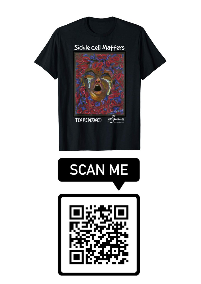 Nazaire73's tweet photo. "Sickle Cell Matters" Art Series - feel free to print them out share them on a flyer QR code makes it easy to find the store #SickleCellAwarenessMonth See you @SCDAAorg in Baltimore next month. https://t.co/OtiPVDNKXl
