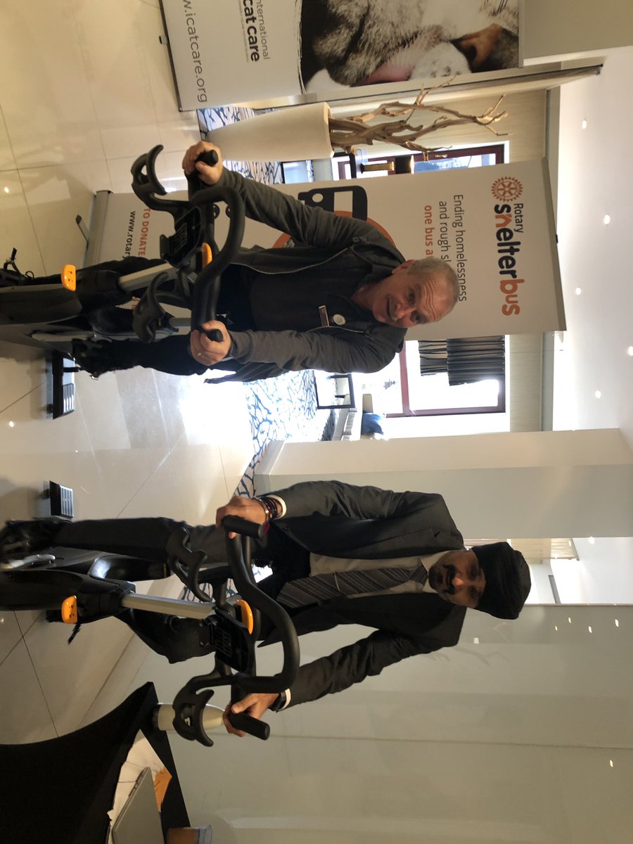 Rotary_Bus's tweet photo. Static bike ride fundraising in the hotel lobby at @CPStratford. We’ve had the hotel staff and guests involved. @IHGCorporate #IHG #IHGGivingforGood #GivingforGood. #THANKYOU https://t.co/bnII7tiufB