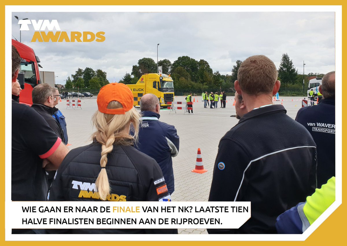 TVMAwards's tweet image. De laatste tien halve finalisten zijn begonnen aan de rijproeven op het terrein van @NijhofWassink. Wie gaan er door naar de finale van het NK Veiligste Chauffeur 2019? Onder toeziend oog van ambassadrice @hendrikshelene leggen de chauffeurs de oefeningen af.
