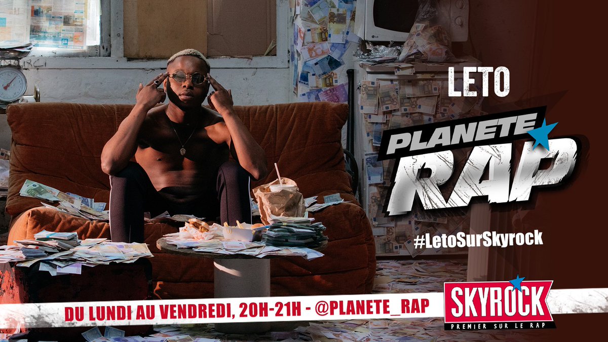 SkyrockFM's tweet photo. Dès lundi de 20h00 à 21h00, retrouve @Leto_PSOTHUG en live dans @Planete_Rap avec @fredmusa ! 🔥🔝 Il viendra te présenter son projet #TRAPSTAR2 en live 😉 Réagis un max sur les réseaux sociaux avec le #LetoSurSkyrock https://t.co/M49EM2FQdr
