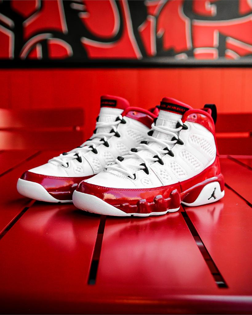 jordan retro 9 red and white