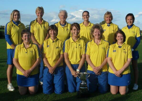 AngmeringSC's tweet photo. The Angmering Championship team, 9 years apart.....Kelly, Connie, Melissa and KC are only ones to appear in both! #yellowandblue #lifers https://t.co/e78aqKhMBV