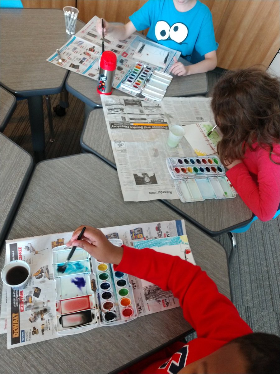 dani_rypka's tweet photo. Picturing writing success! Beautiful art and writing about friendship &amp; empathy from 4B students! @MckinleystrongG @ELLgrandma #coteaching #artrocks #watercolorpainting #mckinleystrong https://t.co/MzdSzveXN9