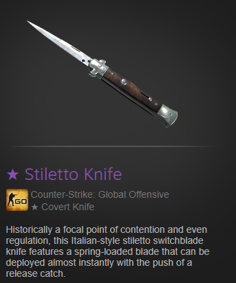 ZOREECSGO's tweet image. Stiletto Knife #Giveaway 

- Follow me @ZOREECSGO 
- Retweet and like this tweet
- Winner drawn 12.10.2019

#CSGOGiveaway 
#esportsfi 
#CSGO 
#HAVUJA
#HAVU500