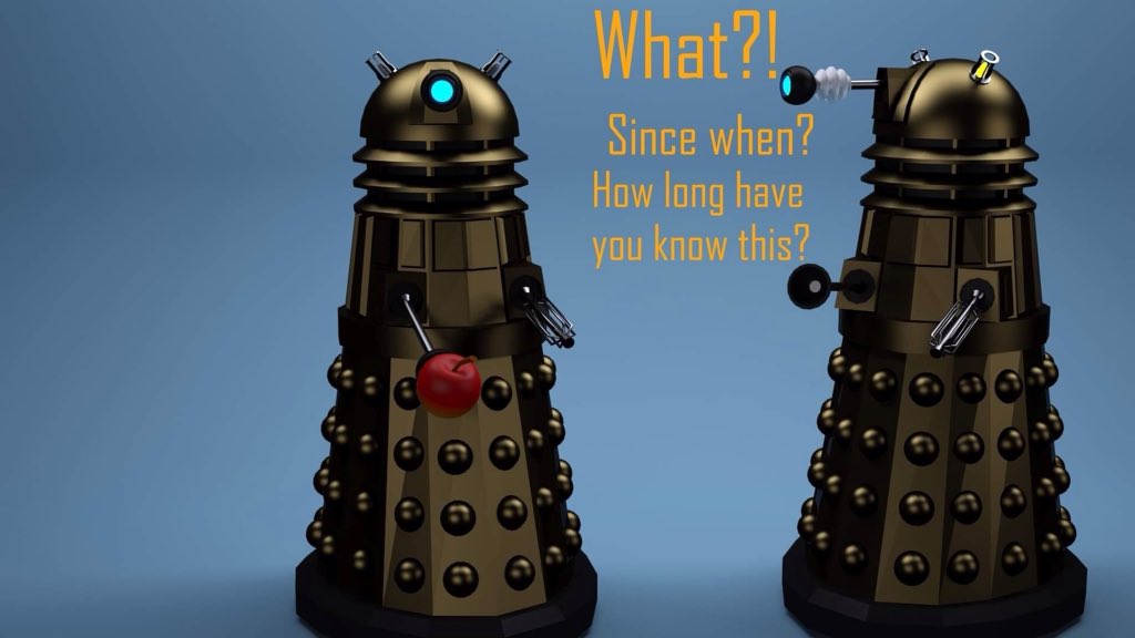 keelan270's tweet image. Wee Darlek comic, kinda.

#darleks #eathealthy #comic