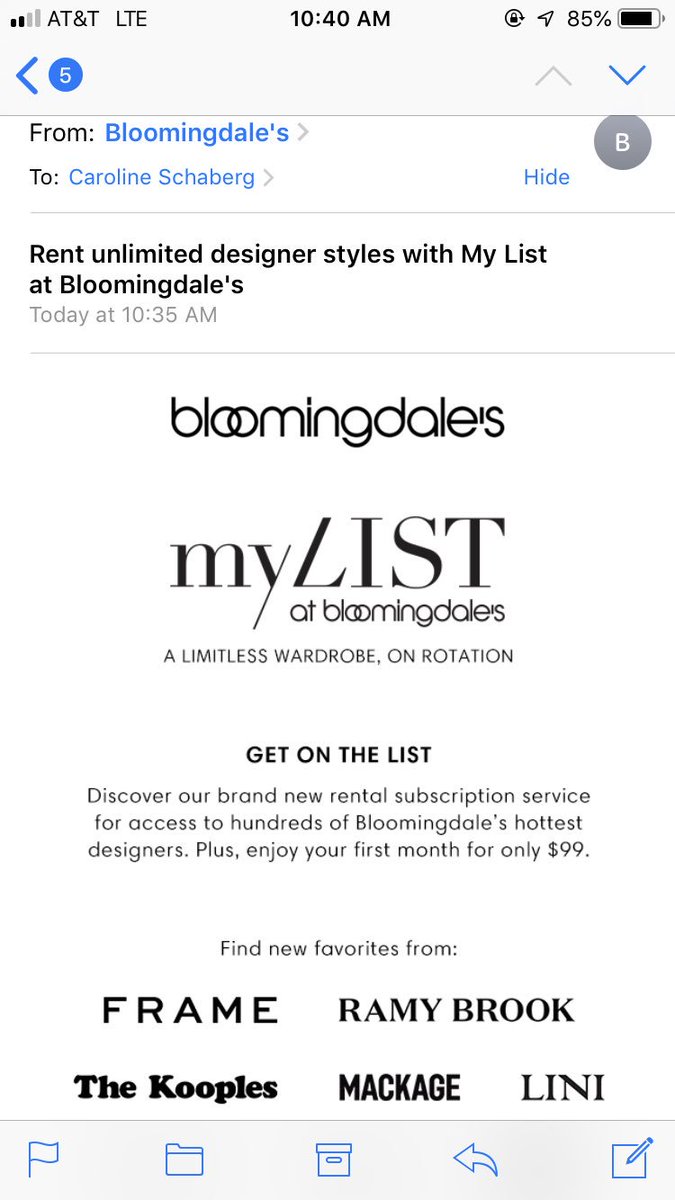 caschaberg's tweet photo. Have to love the timing of this email as @RenttheRunway stops taking new subscribers https://t.co/iyWzP608tP