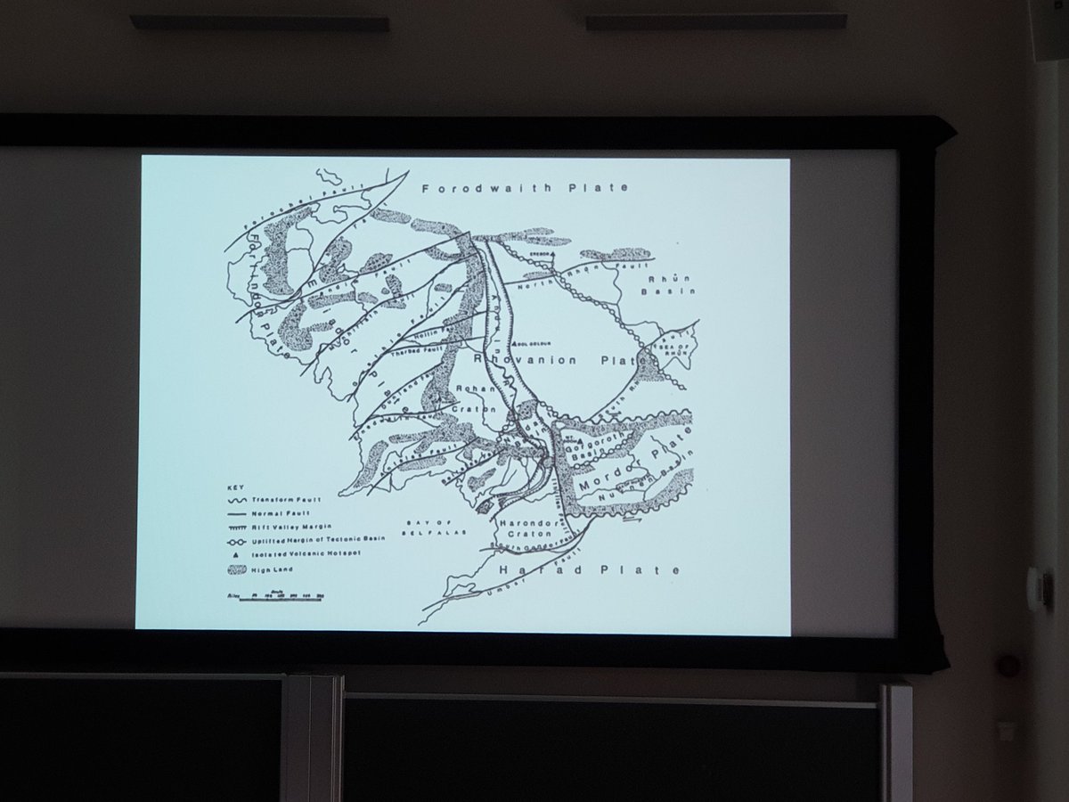 JCCEarthSci's tweet photo. How do you solve the problem of Mordor's right angled mountains?! Got to love geologists! #ThinkGeology #ESTA19 @ESTA_UK https://t.co/OHEmyNRH9O