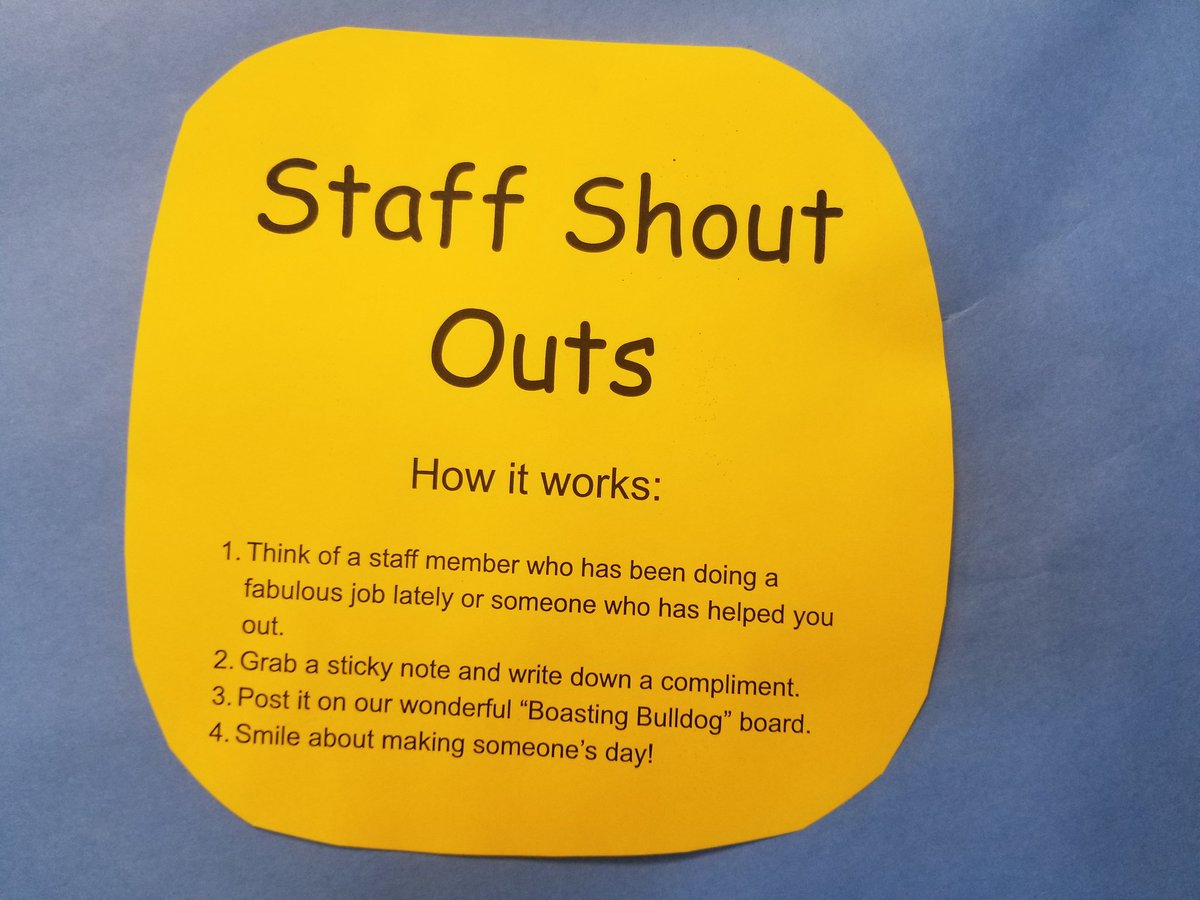 Vikki_Szabo_LPC's tweet photo. Love our new staff shout out board in the main office of BHS!  Thanks @CarusoJillian for helping to put it together! #shoutout #BulldogPride https://t.co/sQfwSce8nM