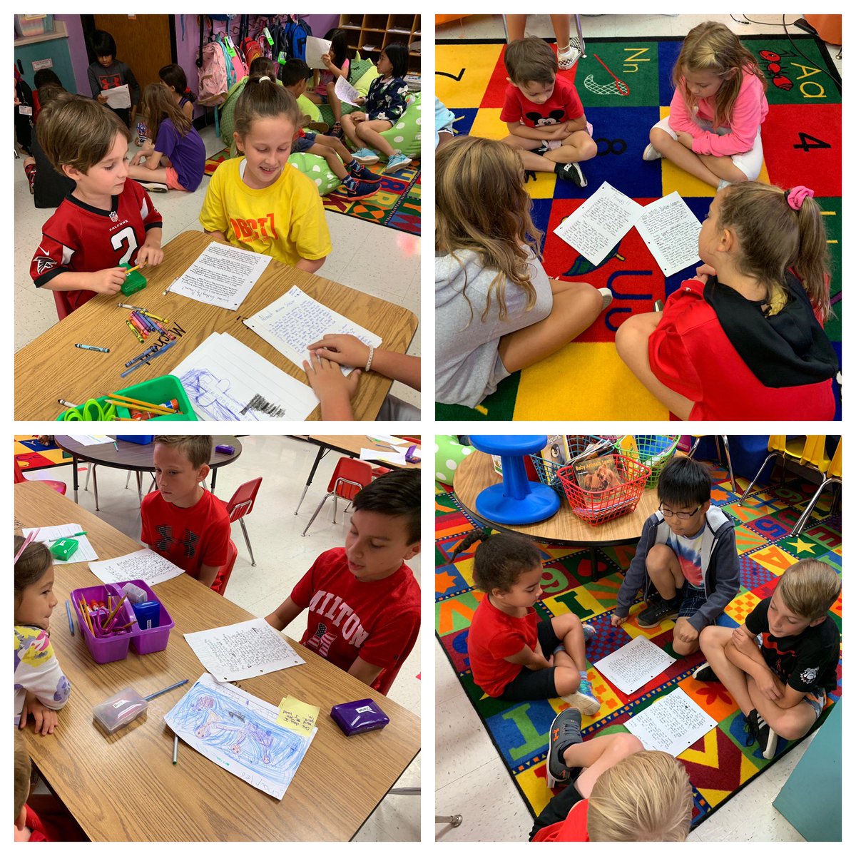 L3Campbell's tweet photo. 5th graders stopped by to share their writing with our Kinder Colts🤗🤗@HannahBullard9 https://t.co/90BOPHXHAj