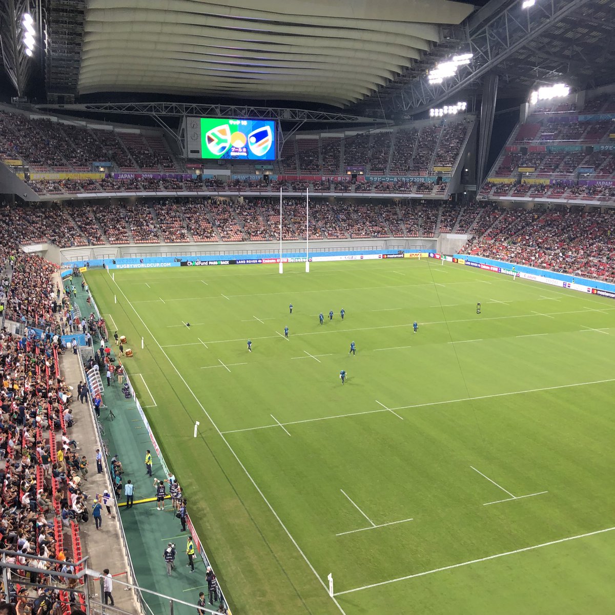 n363363's tweet image. #豊田スタジアム
#rsavsnam
#RWC2019 #RWC豊田
#RWCToyota

生観戦は、今日で終了です。🏉📣