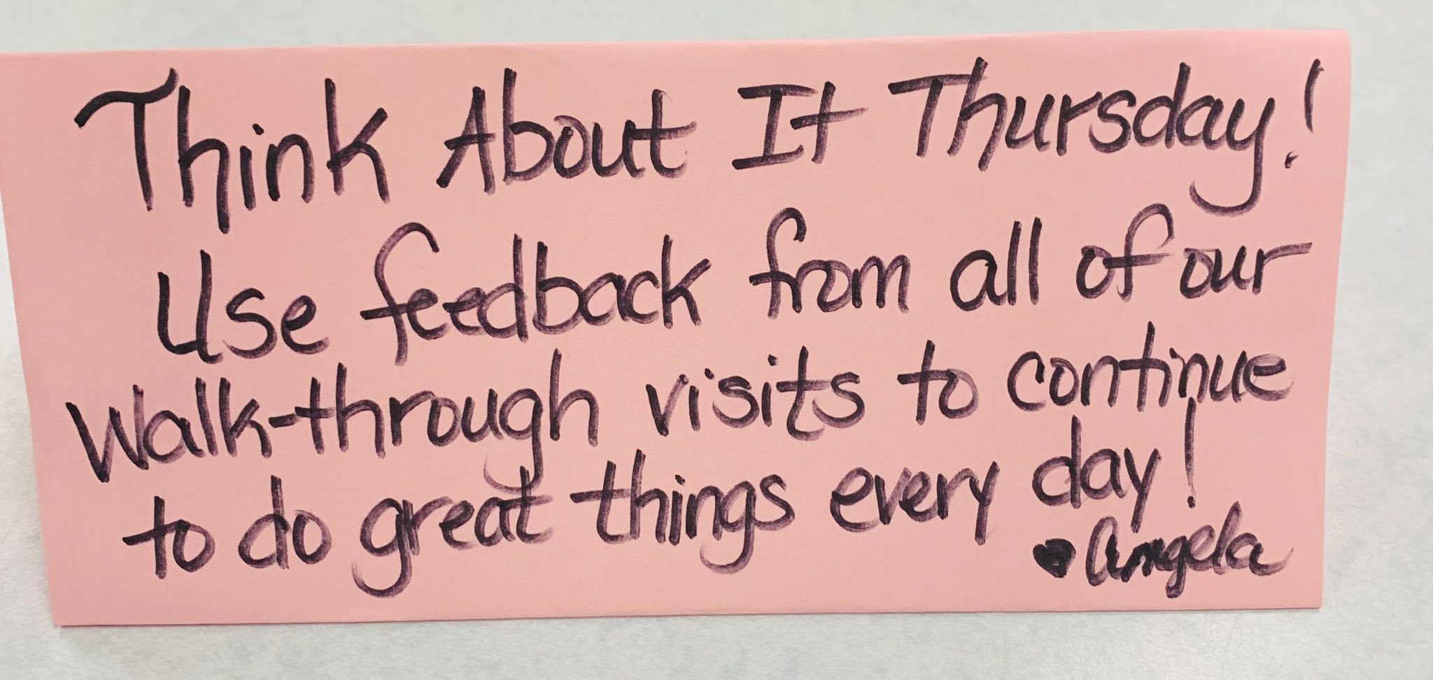 Broward Elementary Principal Livingston S Think About It Thursday Was Just A Simple Confirmation For Staff After A Week Of Walkthroughs Visits To Keep Glowing In Many Ways And Continue