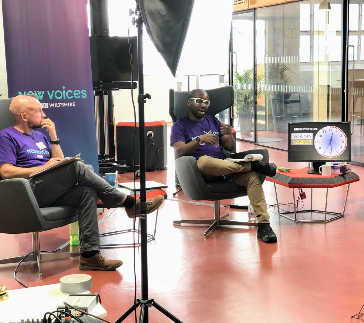 TheCodpast's tweet photo. Sean and the panel have met some great talents at the #bbcnewvoices audition today @BBCWiltshire 
#podcasts #Radio 
(Photo courtesy of BBC Wiltshire) https://t.co/ypY8lUUsrq