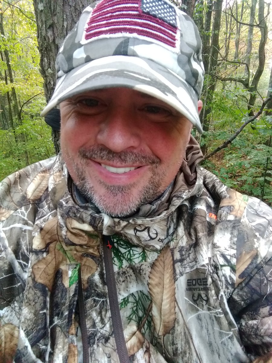 AlanRuggles1's tweet photo. Opening day tree stand in the rain selfie.    #nodeer=morebeer https://t.co/WOUiVktN9X