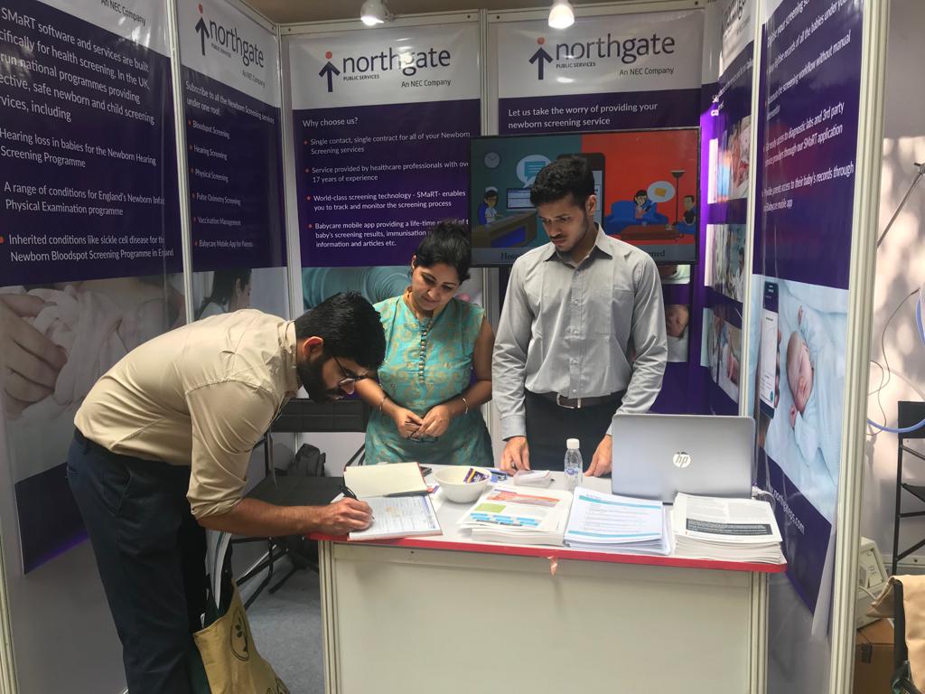 nec_sws's tweet photo. A great day spent interacting with the paediatricians and understanding the scope of screening services in the Indian market at the @DelhiIap Pedicon and PCNI 2019. Catch our team tomorrow if you have not visited us yet.
#NPSscreening #NPShealth #NewbornScreening https://t.co/uQVgB1kl3g