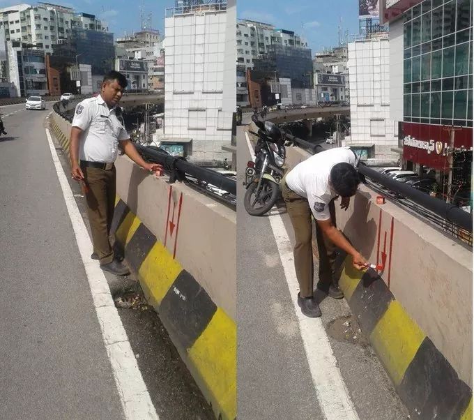 Reporter Md shafi ullah (@fazzukhan2) on Twitter photo #HYDTPinfo INITIATION Panjagutta Traffic Cops marking the place of the outlet of water on Panjagutta Flyover to identify and clear the outlet in case of waterlogging. <a href="/HiHyderabad/">Hi Hyderabad</a> <a href="/VijayGopal_/">Vijay Gopal</a> <a href="/CPHydCity/">CP Hyderabad City Police</a> <a href="/TelanganaDGP/">DGP TELANGANA POLICE</a> <a href="/HYDTP/">Hyderabad Traffic Police</a> <a href="/khalid08839592/">hyderabad.today</a> <a href="/HyderabadFoodie/">Harshit -📍 Hyderabad</a> <a href="/HyderabadLakes/">Hyderabad Lakes Restoration Project</a> #HYDTPinfo INITIATION Panjagutta Traffic Cops marking the place of the outlet of water on Panjagutta Flyover to identify and clear the outlet in case of waterlogging. <a href="/HiHyderabad/">Hi Hyderabad</a> <a href="/VijayGopal_/">Vijay Gopal</a> <a href="/CPHydCity/">CP Hyderabad City Police</a> <a href="/TelanganaDGP/">DGP TELANGANA POLICE</a> <a href="/HYDTP/">Hyderabad Traffic Police</a> <a href="/khalid08839592/">hyderabad.today</a> <a href="/HyderabadFoodie/">Harshit -📍 Hyderabad</a> <a href="/HyderabadLakes/">Hyderabad Lakes Restoration Project</a>