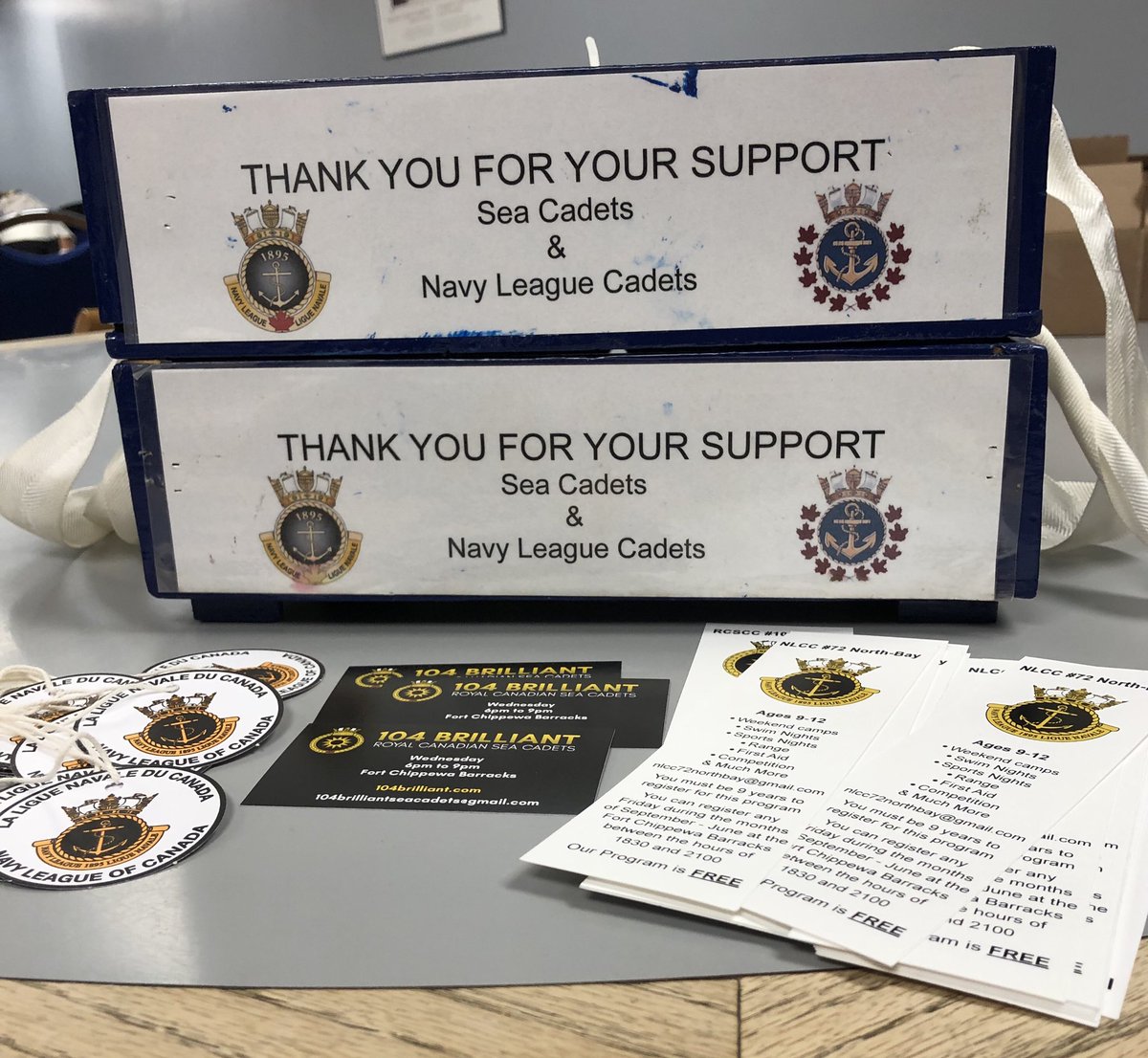 104Brilliant's tweet photo. Good morning North Bay it’s Sea &amp; Navy League Cadet Tag Day⚓️ your donation helps support our programs.  #investinyouth @kissnorthbay @NorthBayToday @TheMoose1063 help spread the word https://t.co/dqUVia9kRA
