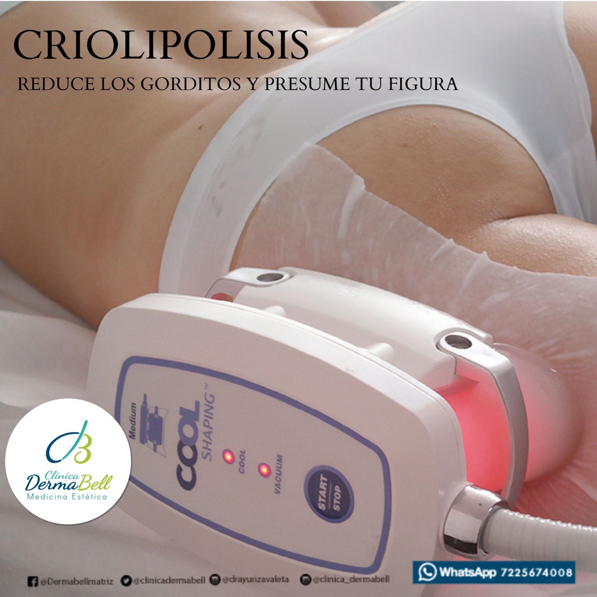 dermabellmx's tweet photo. #CoolShaping es el nuevo y revolucionario tratamiento estético no invasivo que recientemente incorporamos a nuestras Clínicas #DermaBell. Esta innovadora tecnología consiste en enfriar las células grasas o adipocitos produciendo su eliminación. https://t.co/azTzh9gjHy