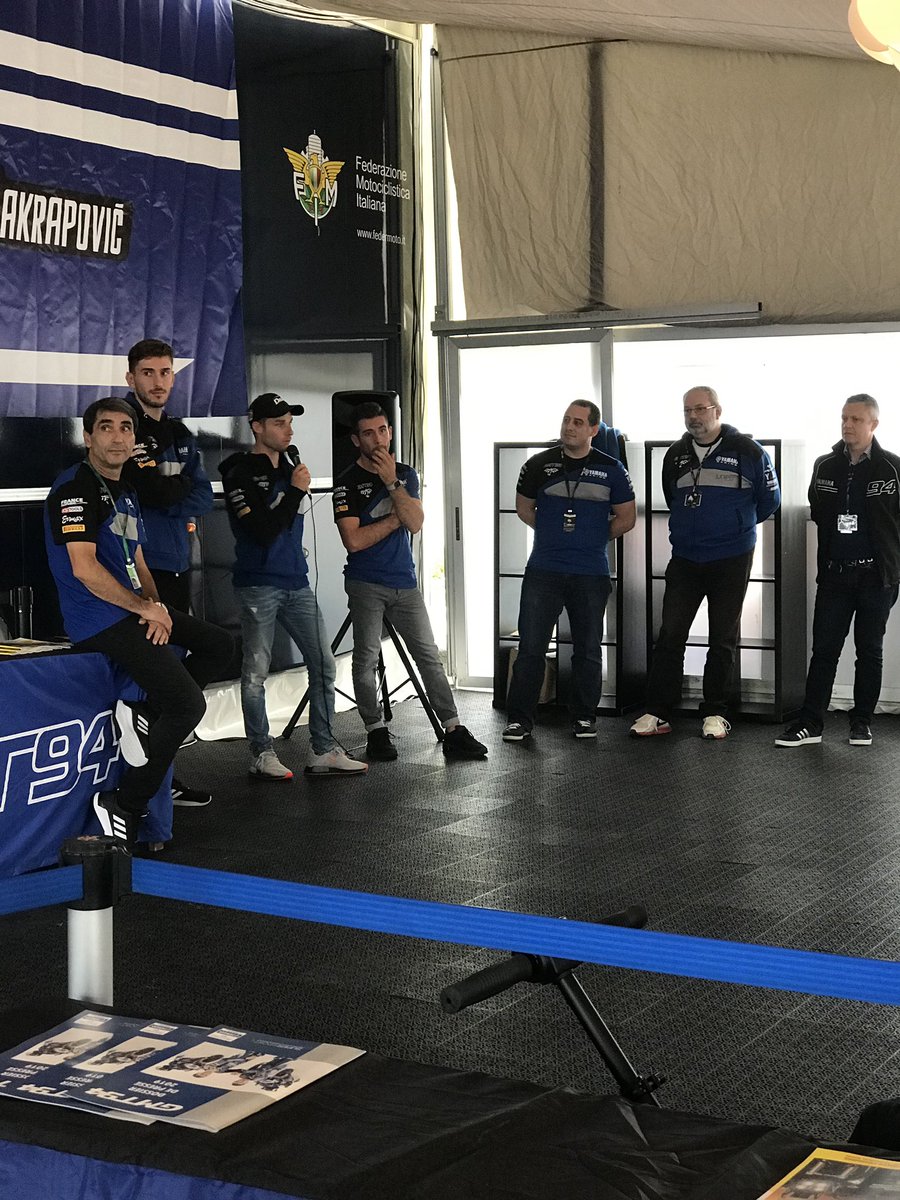 Meeting with <a href="/GMT94/">GMT94 Yamaha</a> team <a href="/JulesCluzel16/">JulesCluzel16</a> <a href="/Perolari_94/">Perolari Corentin</a> <a href="/guyot94/">Christophe Guyot</a> <a href="/rguyot94/">Remi Guyot</a> on <a href="/MagnyCoursTrack/">Circuit Magny-Cours</a> and sponsors @Juniper_FR <a href="/acorusnetworks/">Acorus Networks</a> <a href="/A10Networks/">A10 Networks</a>