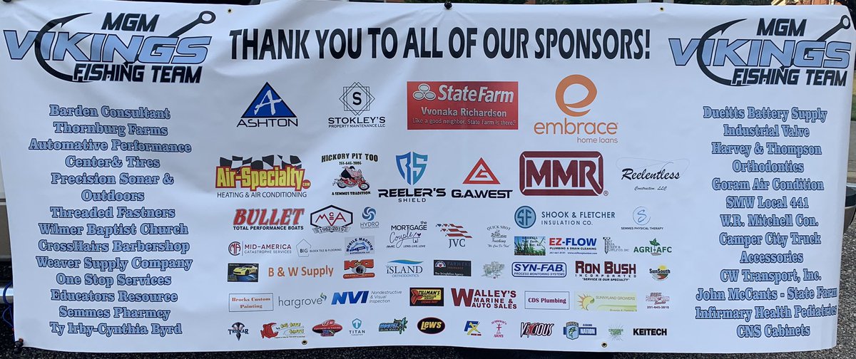 Special shoutout to our Sponsors who help make it possible for our Anglers to make these tournaments and make their dreams and passion possible!! #crusherlures #ashton #airspecialty #lewsfishing #embracehomeloans @MGMAthletics @T_Guard1