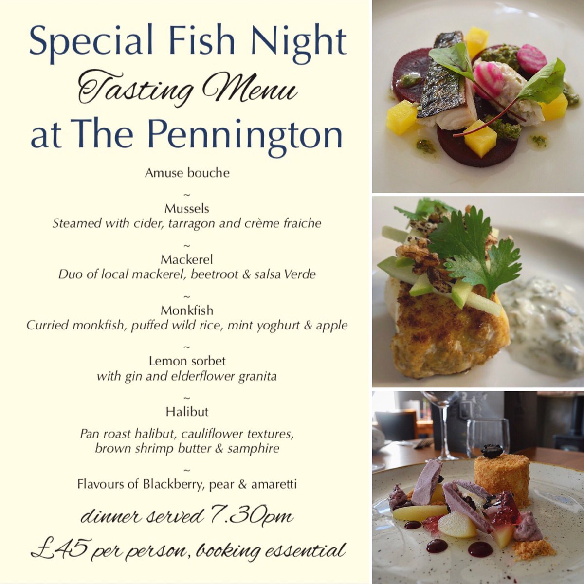 penningtonchefs's tweet photo. Two weeks to go until our fish tasting evening On the 12th October.. last few tables available 
For more information or to book call 01229717222 
https://t.co/uQYPyvNPdV #notjustlakes #cumbriafood #fishtastingevening #tastingmenu #cumbria #ravenglass #cheflife https://t.co/h29mP3jCLN